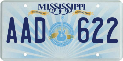 MS license plate AAD622