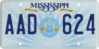 MS license plate AAD624