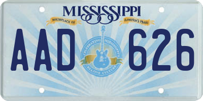 MS license plate AAD626