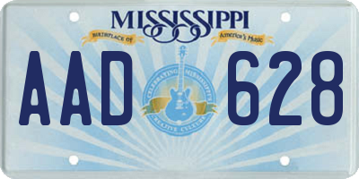 MS license plate AAD628