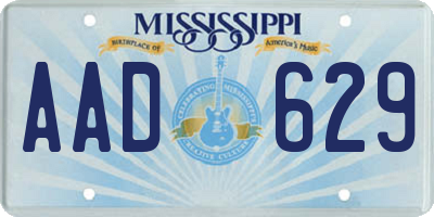 MS license plate AAD629