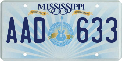 MS license plate AAD633