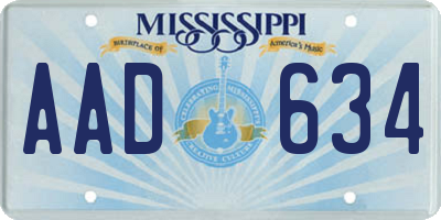 MS license plate AAD634