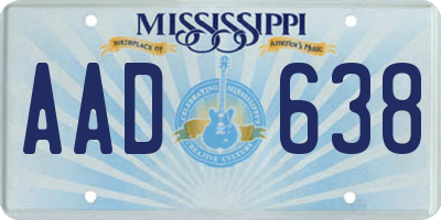 MS license plate AAD638