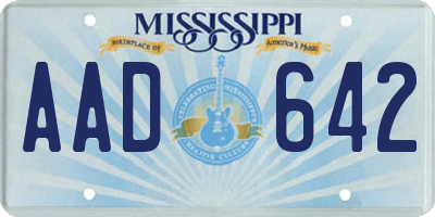 MS license plate AAD642