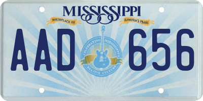 MS license plate AAD656