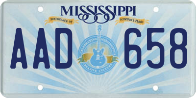 MS license plate AAD658