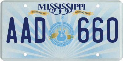 MS license plate AAD660