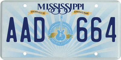 MS license plate AAD664