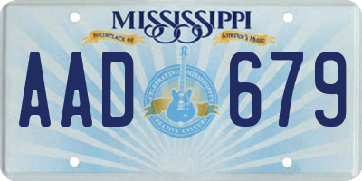 MS license plate AAD679