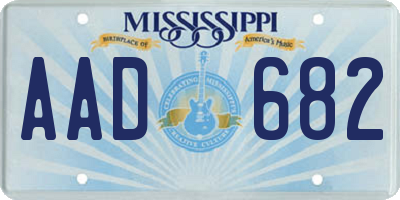 MS license plate AAD682