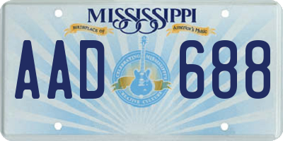 MS license plate AAD688