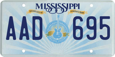 MS license plate AAD695