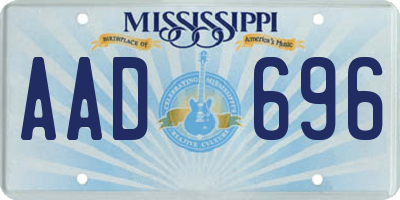 MS license plate AAD696