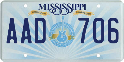 MS license plate AAD706