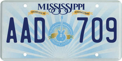 MS license plate AAD709