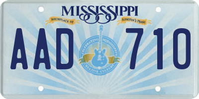 MS license plate AAD710