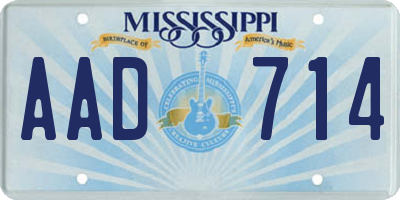 MS license plate AAD714