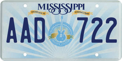 MS license plate AAD722