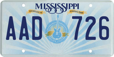 MS license plate AAD726