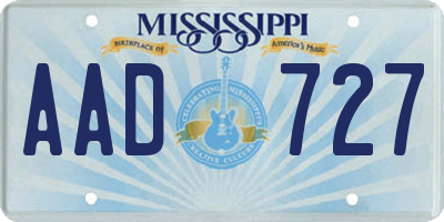 MS license plate AAD727