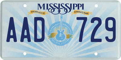 MS license plate AAD729