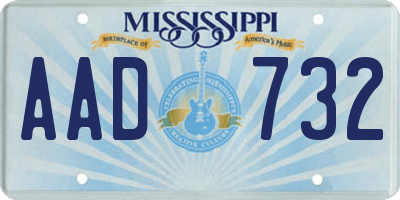 MS license plate AAD732