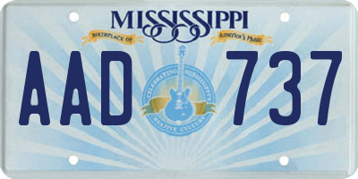 MS license plate AAD737