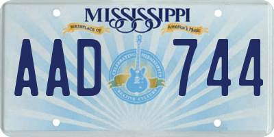 MS license plate AAD744