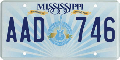 MS license plate AAD746