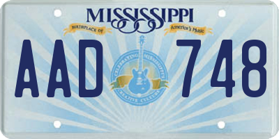 MS license plate AAD748