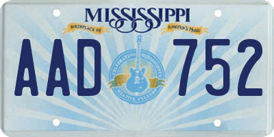 MS license plate AAD752