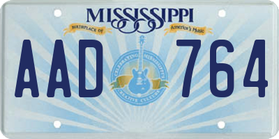 MS license plate AAD764