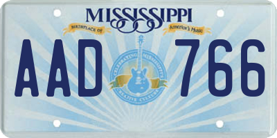 MS license plate AAD766