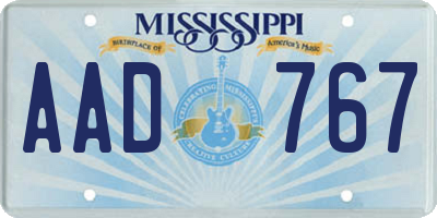 MS license plate AAD767