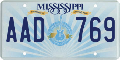 MS license plate AAD769