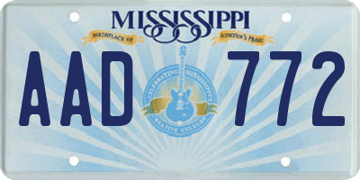MS license plate AAD772