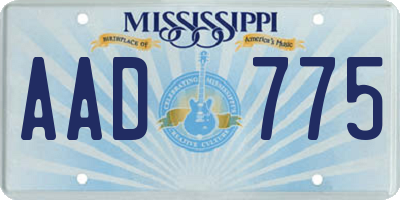 MS license plate AAD775