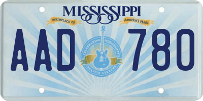 MS license plate AAD780