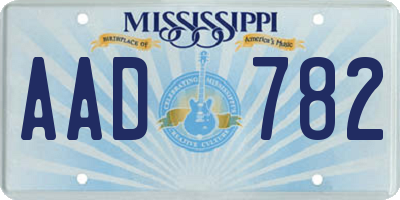 MS license plate AAD782