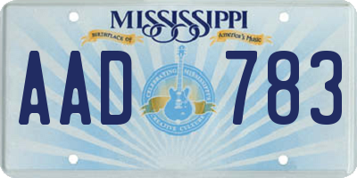 MS license plate AAD783