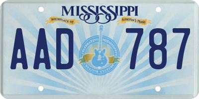 MS license plate AAD787