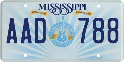 MS license plate AAD788