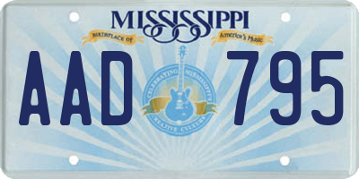 MS license plate AAD795