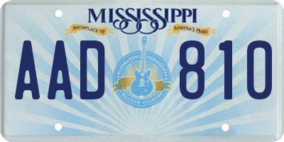 MS license plate AAD810