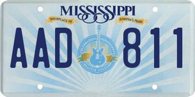 MS license plate AAD811