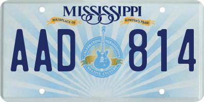 MS license plate AAD814