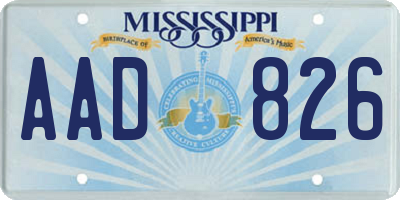 MS license plate AAD826