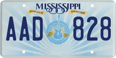 MS license plate AAD828