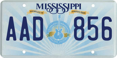 MS license plate AAD856